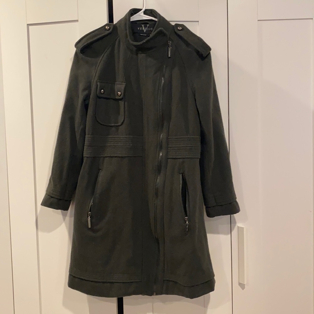 Vertigo Olive Military style Coat Medium